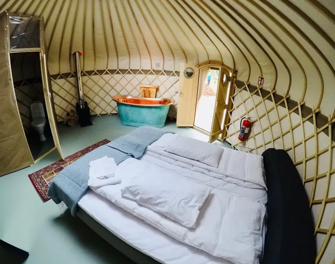 travel documents being prepared in a yurt naturally